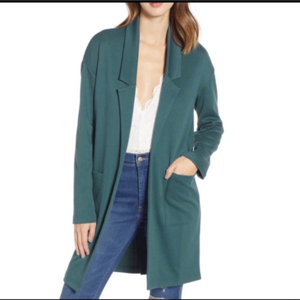 Leith Longline Teal Green Long Jacket
